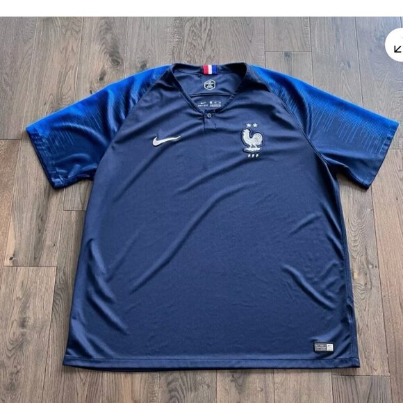 Nike Other - FRANCE FFF Authentic 2018/2019 Home Football Soccer Jersey Nike Size XXL Adult